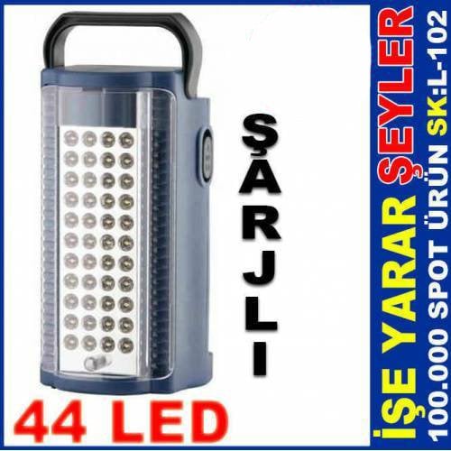 44led 6V Akülü Şarj Edilebilir Ledli Işıldak Kd