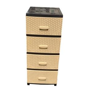 Çekmeceli Makaralı Tekerlekli Kahverengi Plastik Komidin Sebzelik