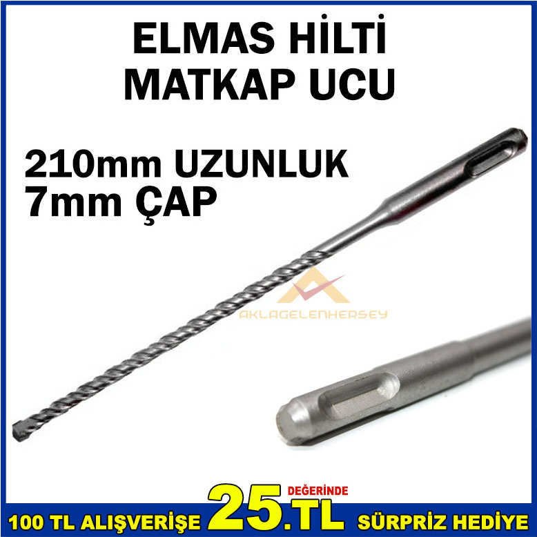 Kaliteli hilti delici uzun boy matkap ucu 21cmx7mm SDS PLUS ELMAS UÇ HİLTİ MATKAP UCU 210mm Ø7mm -1