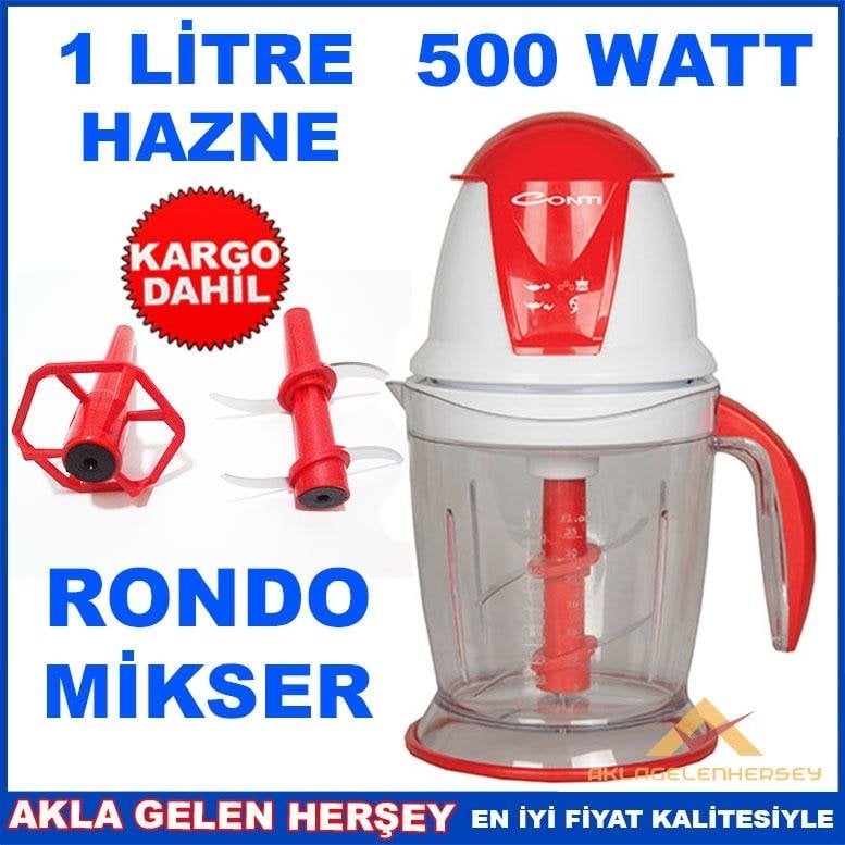 1 LİTRE HAZNELİ 500 W 4 BIÇAKLI RONDO-MİKSER