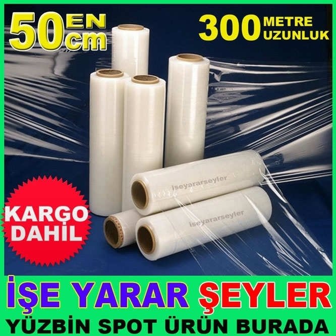 23MİKRON 50cm ENinde 300 metre STREÇ FİLM KD