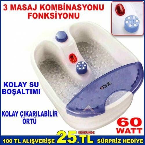 SİNBO SULU VİBRASYONLU AYAK MASAJ ALETİ 3 MASAJ KOMBİNASYONLU 60Watt TİTREŞİMLİ AYAK MASAJ ALETİ
