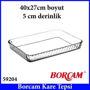Borcam 59204 Dikdörtgen Tepsi 40x27x5 Geniş Hazneli Paşabahçe Kalitesiyle