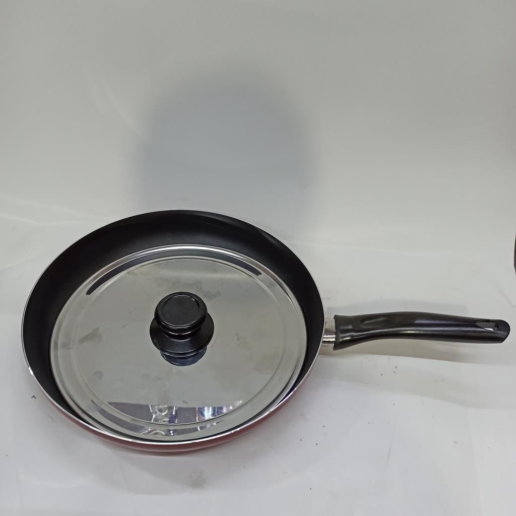 Teflon 30 cm Çapında Piyasa Malı 1.5 mm İnce Aliminyum Özel Kalite Kapaklı Balık Tavası