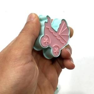 Yaylı Bas Çıkart Bebek Arabalı 4 lü Şeker Hamuru Kurabiye Kalıbı
