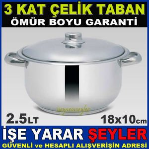 18cm ÖZEL KAPSUL TABAN ALYANS ÇELİK TENCERE 2.5L