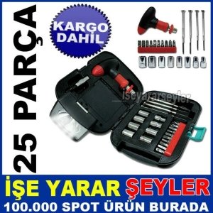 25 PARÇA PİLLİ IŞIKLI TAKIM ÇANTASI SETİ KD