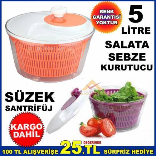 Pratik Salata Kurutucusu Sebze Kurutucu Süzekli Santrifüj Kase