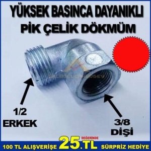 Lpg Tüpgazlı Ocakları Doğalgaza Dönüştüren Aparat Dişi 3/8-Erkek 1/2 Gaz Giriş Aparatı