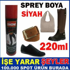 Siyah Renk Süet-Nubuk Deri Eşya Sprey Boya