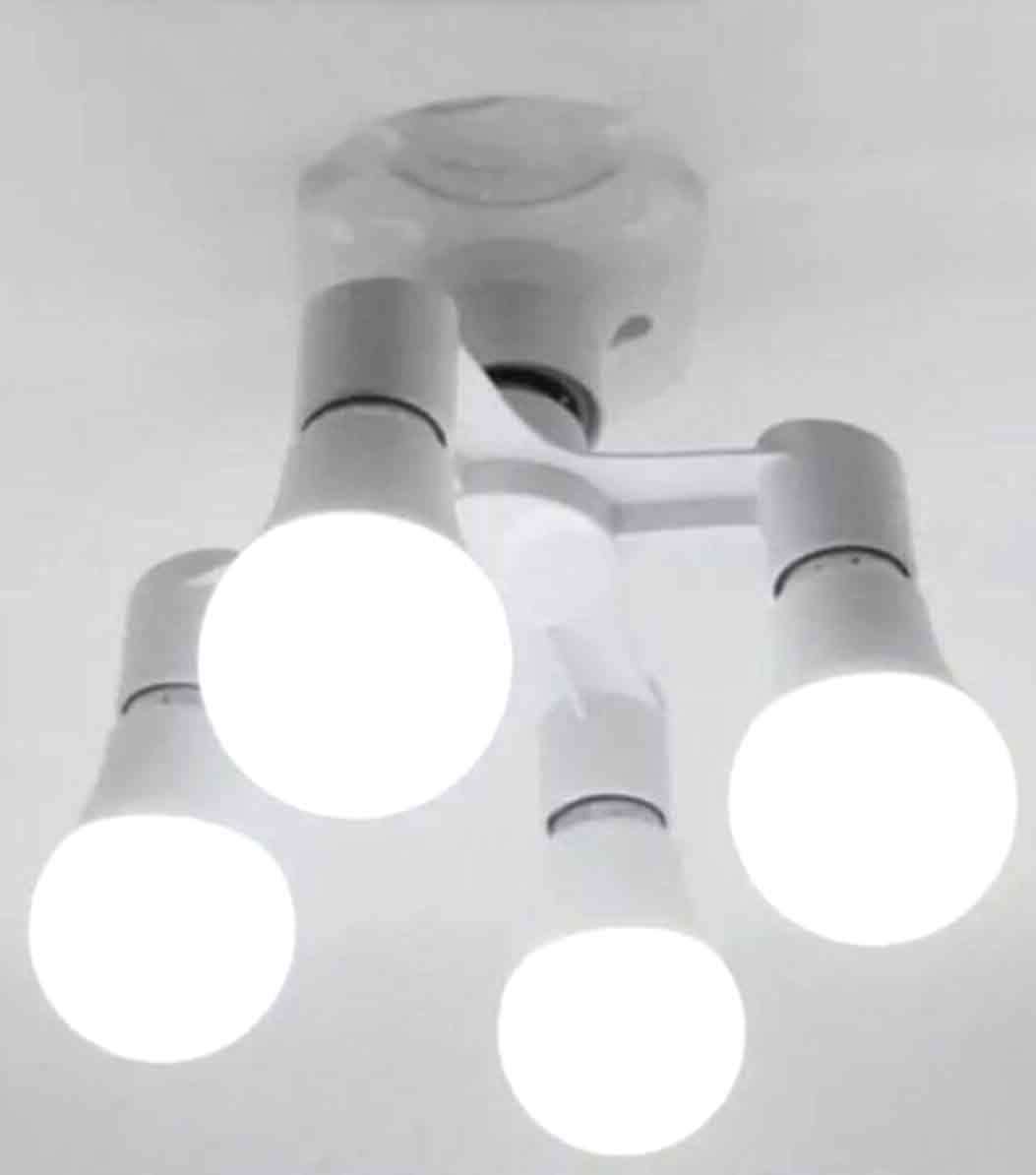 Sade Avize Tarzı Çoklu Duy E27 Vidalı 4'lü Duy Çoklayıcı 4in1 Tak Kullan Tüm Standart Ampüllere Uyar