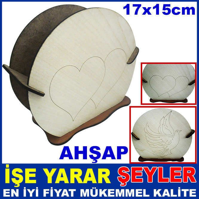 EL İŞLEMELİ KALP VE KUŞ DESENLİ OVAL PEÇETELİK