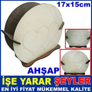 EL İŞLEMELİ KALP VE KUŞ DESENLİ OVAL PEÇETELİK