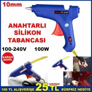 AÇ-KAPA ANAHTARLI 100W SICAK SİLİKON TABANCASI 10mm silikon için