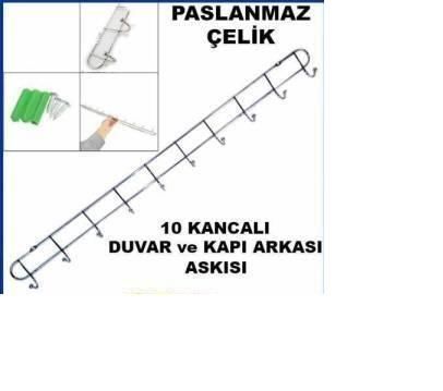 En Sağlam Askı 10 Kancalı Kromajlı Paslanmaz Çelikten Duvar ve Kapı Askısı
