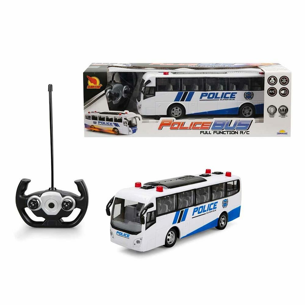 Uzaktan Kumandalı Işıklı Polis Otobüsü 30 cm