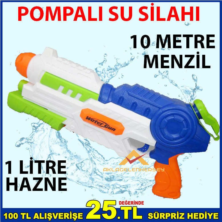 10 MT MENZİLLİ 42CM BÜYÜK POMPALI SU TABANCASI