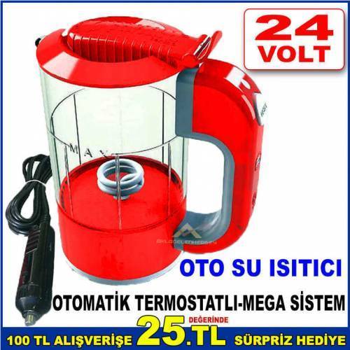 Şahika Otomatik Termostatlı Mega Sistem Yüksek Kalite 24v Oto Su Isıtıcısı Araç İçi Kettle ARAÇ İÇİ KETTLE