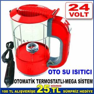 Şahika Otomatik Termostatlı Mega Sistem Yüksek Kalite 24v Oto Su Isıtıcısı Araç İçi Kettle ARAÇ İÇİ KETTLE