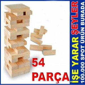 54 Parçalı Ahşap Kule Blok Efsane Denge Oyunu Kd