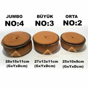 Toprak Güveç Tenceresi 28cm Jumbo Boy Fırınlanmış Yüksek Isıya Dayanıklı Ve Ateşe Toprak Güveç Kabı