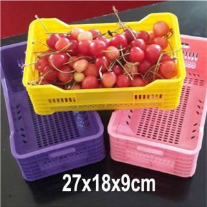 Sebze Meyve Kasası Çok Amaçlı Renkli Plastik Malzeme 27x18x9cm Ebatında Kasa Ev Dekor Objesi