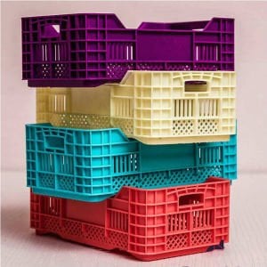 Sebze Meyve Kasası Çok Amaçlı Renkli Plastik Malzeme 27x18x9cm Ebatında Kasa Ev Dekor Objesi