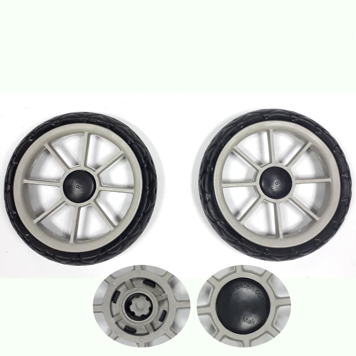 Pazar Arabası 20x20 Cm Teker Takımı Plastik Siyah Beyaz