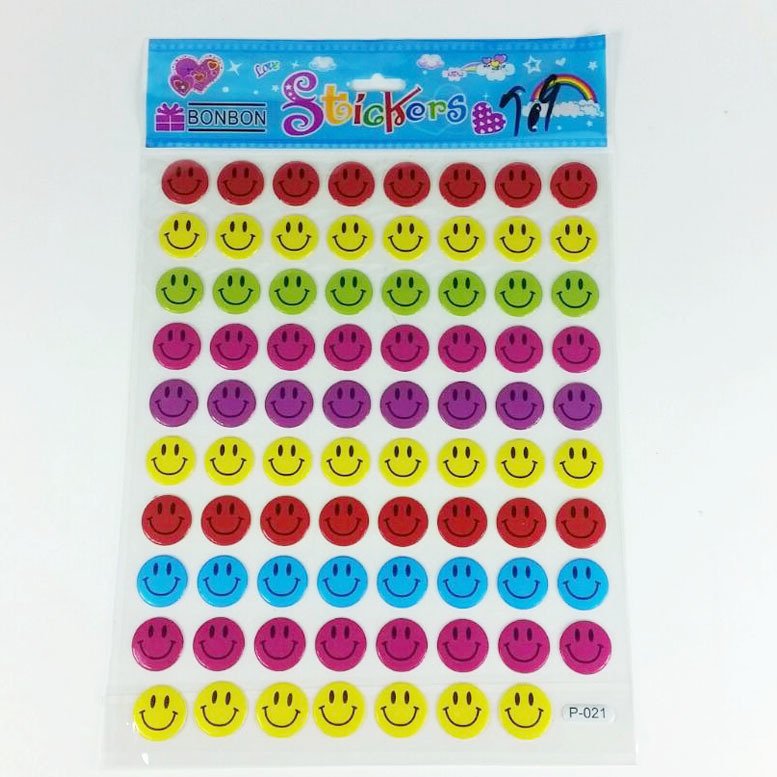 Renkli Smile Emoji Stickers (telefon-tablet-laptop-stickers)