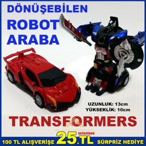 ROBOTA DÖNÜŞEBİLEN DIE-CAST METAL ÇEK BIRAK OYUNCAK MODEL ARABA