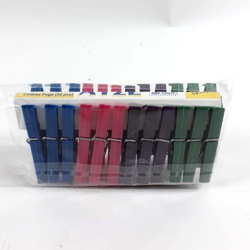 Uzun Ömürlü 24 Adet Renkli Plastik Çamaşır Mandalı