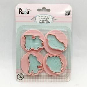 Yaylı Bas Çıkart Araç Şekilli 4 lü Şeker Hamuru Kurabiye Kalıbı