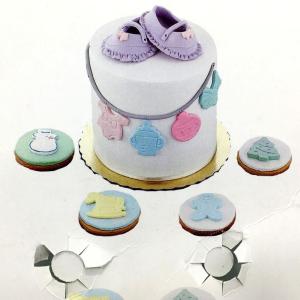 Yaylı Bas Çıkart Sistem Şekilli 4 lü Şeker Hamuru Kurabiye Kalıbı