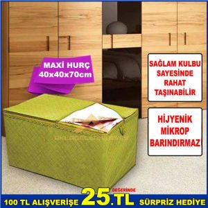 40x40x70cm BOYUTLARINA SAHİP TAŞINABİLİR KULPLU HİJYENİK,MİKROP BARINDIRMAZ SANDIK TİPİ HURÇ