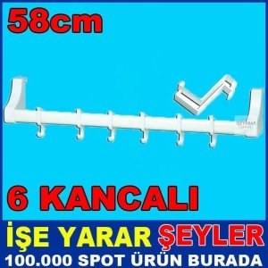 6 ADET KANCALI BEYAZ KAPI ARKASI ASKILIĞI