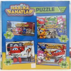 4'lü Harika Kanatlar Eğitici Eğlendirici Puzzle