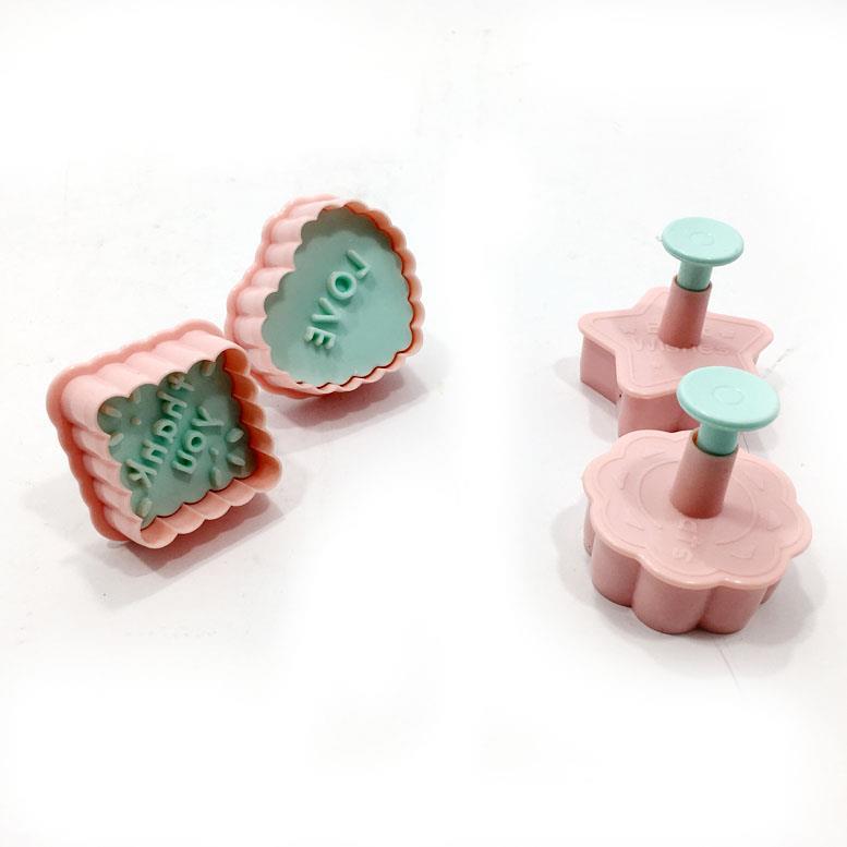 Bas Çıkart Meyve Yaprak Kesici 4lü Şeker Hamuru Kurabiye Kalıbı