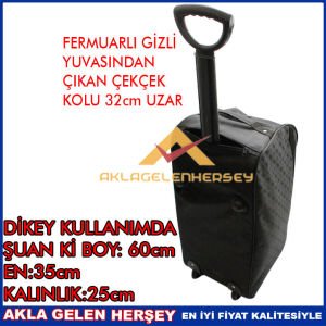 ÇEKÇEKLİ SEYAHAT VALİZİ ÇOK FONKSİYONLU BAVUL KD