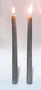 Siyah, Gümüş ve Altın Rengi Simli 3 Çeşit Şamdan Mumu