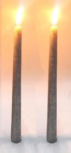 Siyah, Gümüş ve Altın Rengi Simli 3 Çeşit Şamdan Mumu