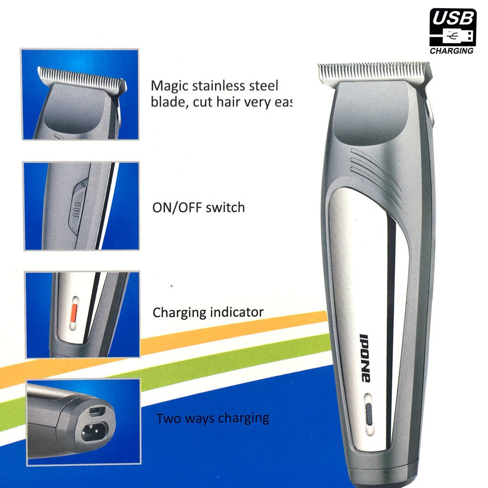 Yeni Teknoloji T Tipi Ağızlı Usb Şarjlı Tıraş Makinesi Ipone IP-1006 Kablolu ve Kablosuz Kullanımlı