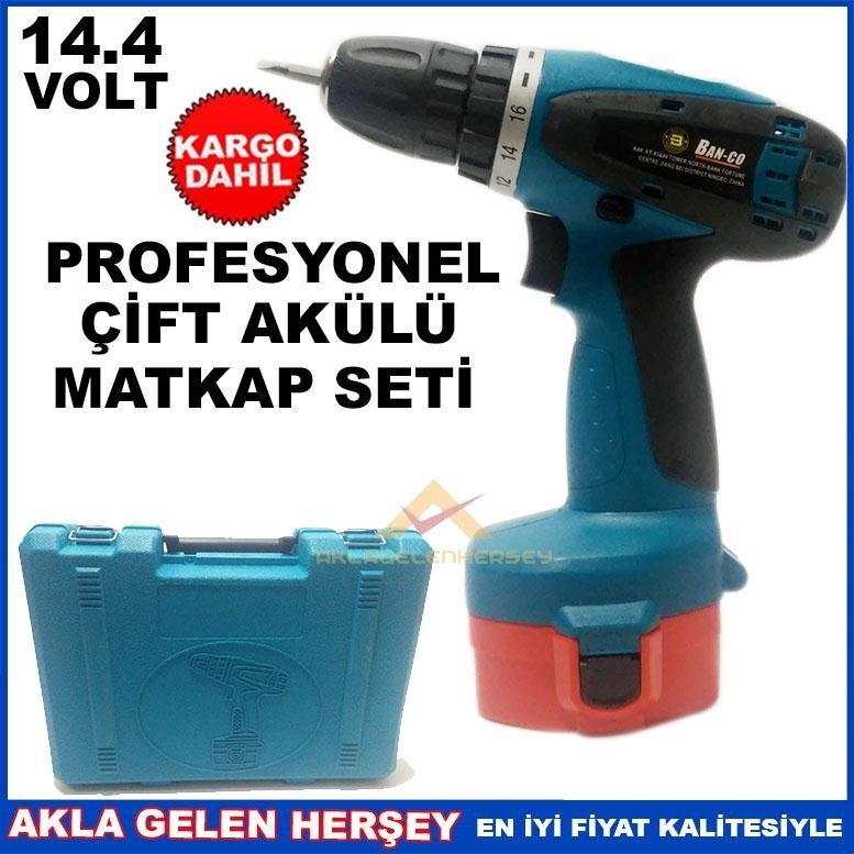 14.4 V ÇİFT AKÜLÜ PROFESYONEL ŞARJLI MATKAP SETİ