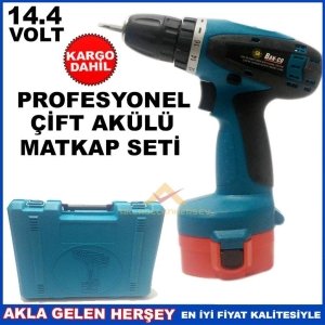 14.4 V ÇİFT AKÜLÜ PROFESYONEL ŞARJLI MATKAP SETİ