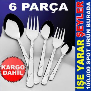 6 ADET NEW TREND TATLI ÇATALI SETİ ÇELİK 2mm KD