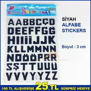 Siyah Alfabe Stickers (telefon-tablet-laptop-defter-kitap-stickers)