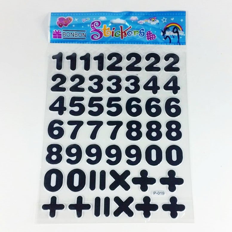Siyah Rakam Stickers (telefon-tablet-laptop-defter-kitap-stickers)