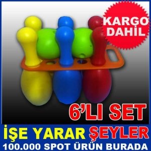 6LI SET KALİTELİ PLASTİK OYUNCAK BOWLİNG SETİ KD