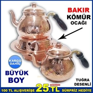 BALKON SEFASI İÇİN BÜYÜK BOY ÇAYDANLIK ALTI BAKIR KÖMÜR OCAĞI