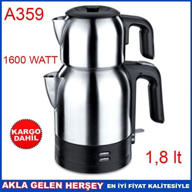 KORKMAZ A359 SİYAH DEMKOLİK ELEKTRİKLİ ÇAYDANLIK