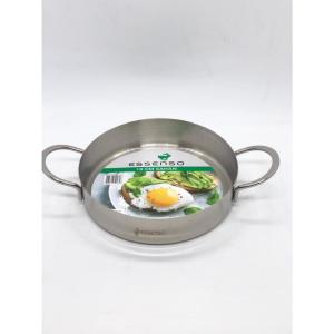 Essenso 18/10 Çelik 304 Kalite Yumurta Sahanı Çift Metal Kulplu Ø14cm Ömür Boyu Garantili Kupon Çok Amaçlı Tava